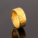 10mm 1oz Hammered Flat Band - Kuvera