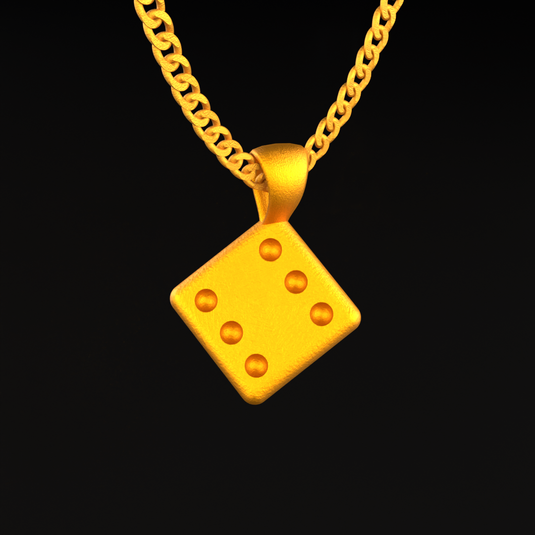 24K Solid Gold Dice Pendant. Pure Gold Cube Necklace. Gold 9999 Fine Gold Dice Pendant. Handmade Gold Geometric Necklace Gift for Men Women