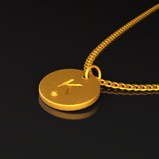 24K Solid Gold Initial Disc Pendant. Pure Gold Initial Necklace. Gold 9999 Fine Gold Pendant. Handmade Round Disc Pendant Gift for Men Women