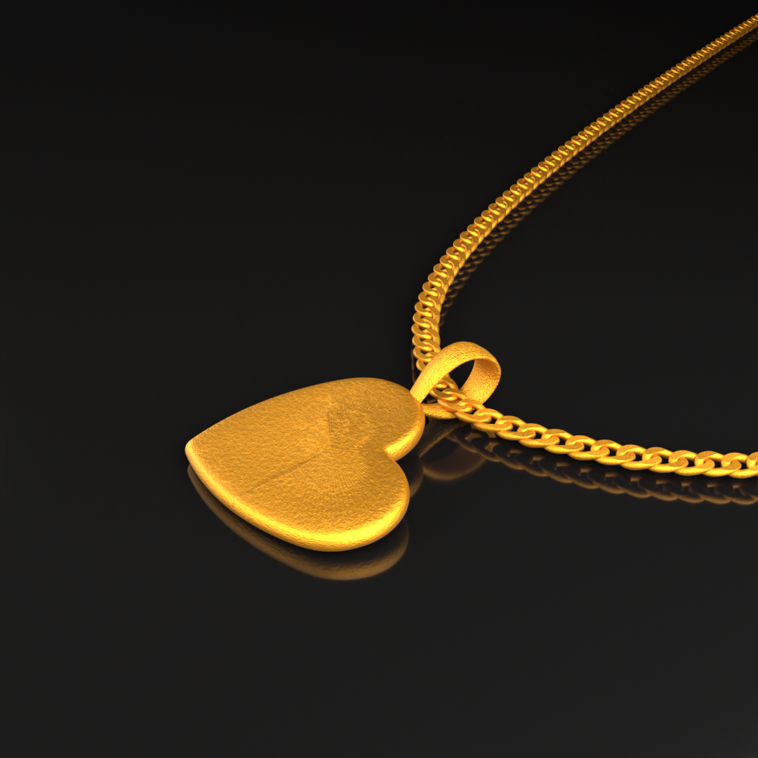 24K Solid Gold Heart Pendant. Pure Gold  Necklace. Gold 9999 Fine Gold Heart Pendant. Handmade Gold Heart Necklace Gift for Men Women