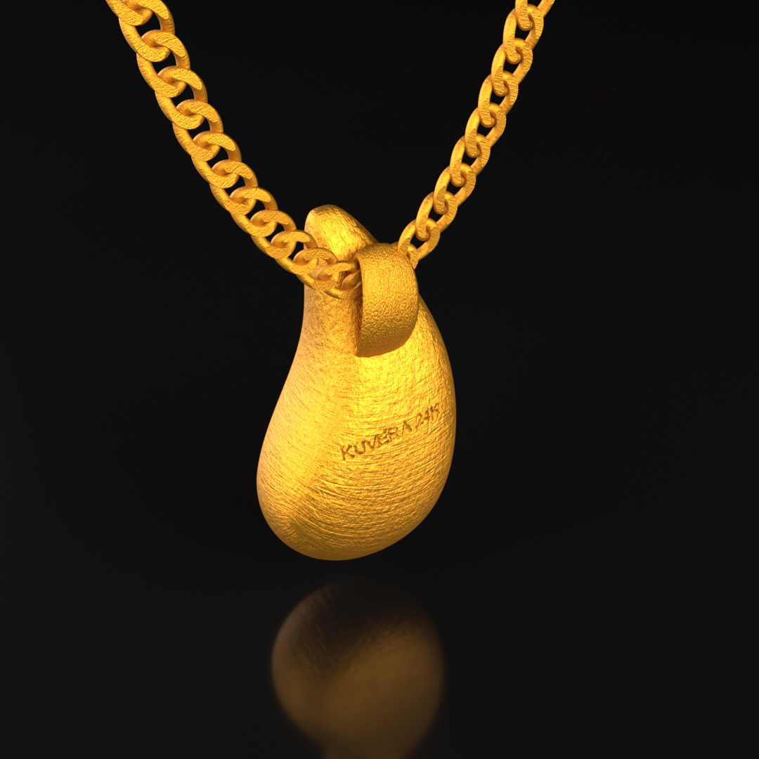 24K Solid Gold Teardrop Pendant. Pure Gold  Necklace. Gold 9999 Fine Gold Pendant. Handmade Gold Teardrop Necklace Gift for Men Women