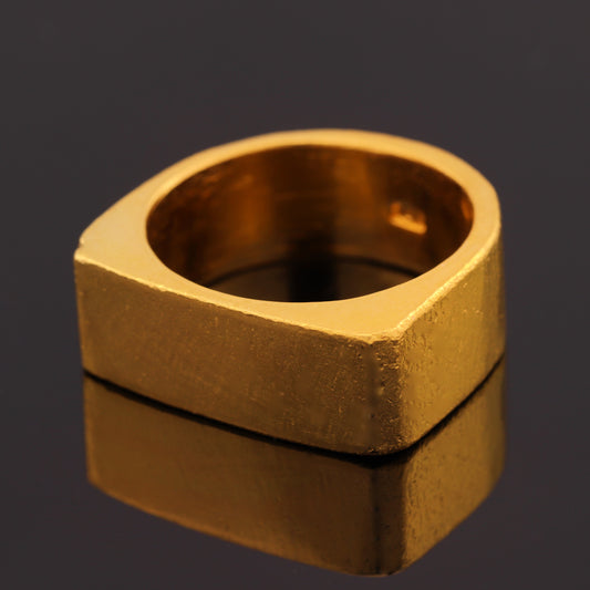 24K Solid Gold Signet Ring - Pure Gold Signet Ring