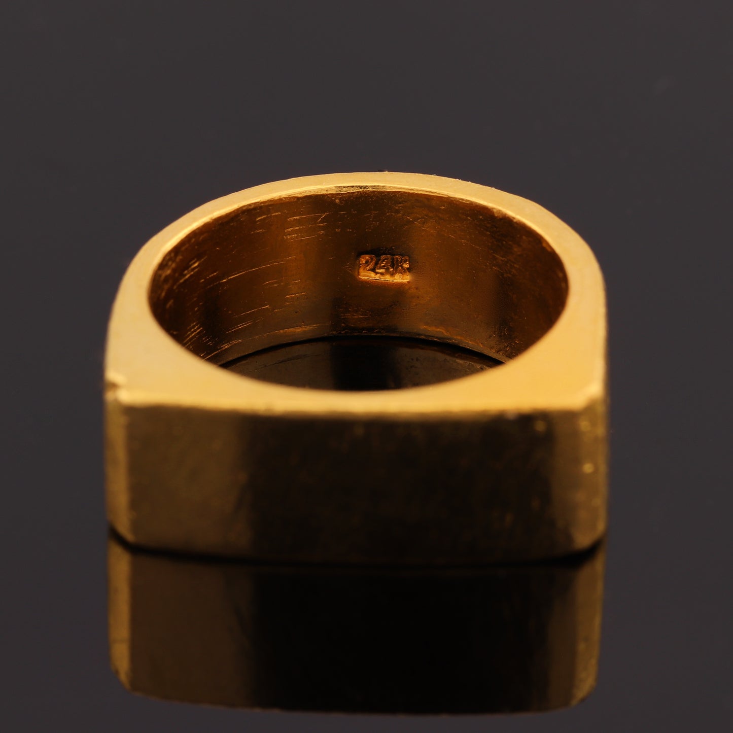 24K Solid Gold Signet Ring - Pure Gold Signet Ring