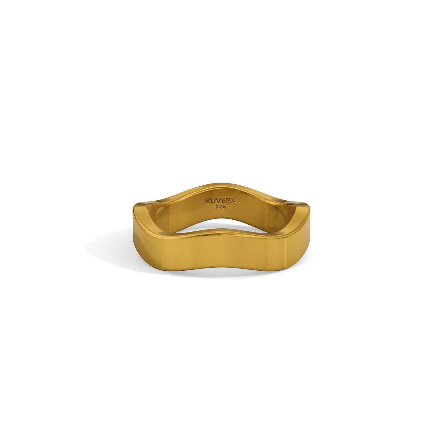 24k Gold Irregular Wave Band Ring. Solid Yellow 9999 Gold Wedding Ring. Handmade Investment Jewelry. Gold Wavy Band Ring Gift For Men Women.