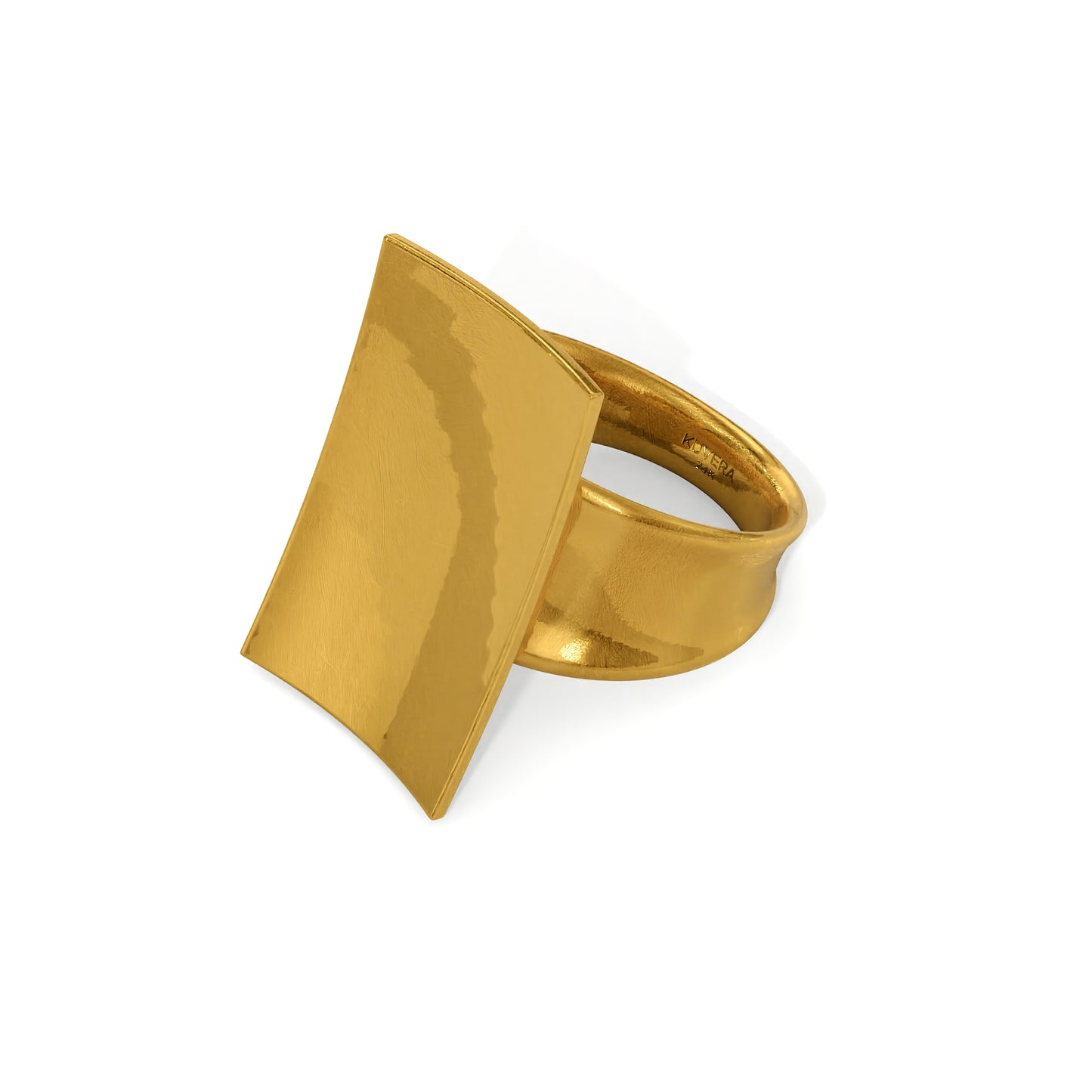 24k Solid Gold Bold Rectangle Ring. 9999 Fine Gold Geometric Ring. Handmade Investment Gold Jewelry. Chunky Recycled Gold Ring for Men Women