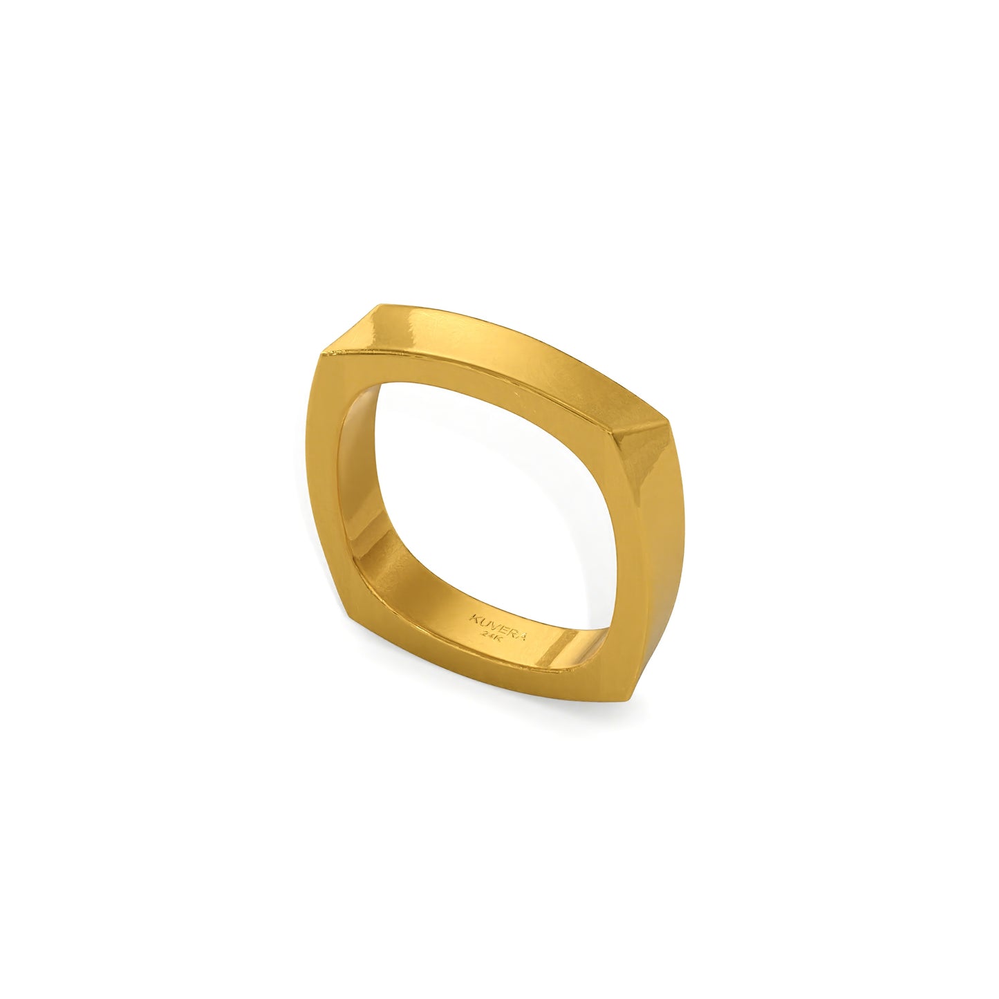 24k Square Gold Ring. Solid Yellow Gold 9999 Gold Geometric Ring. Investment Gold Jewelry. Bold Modern Jewelry Pure Gold Ring for Men Women.