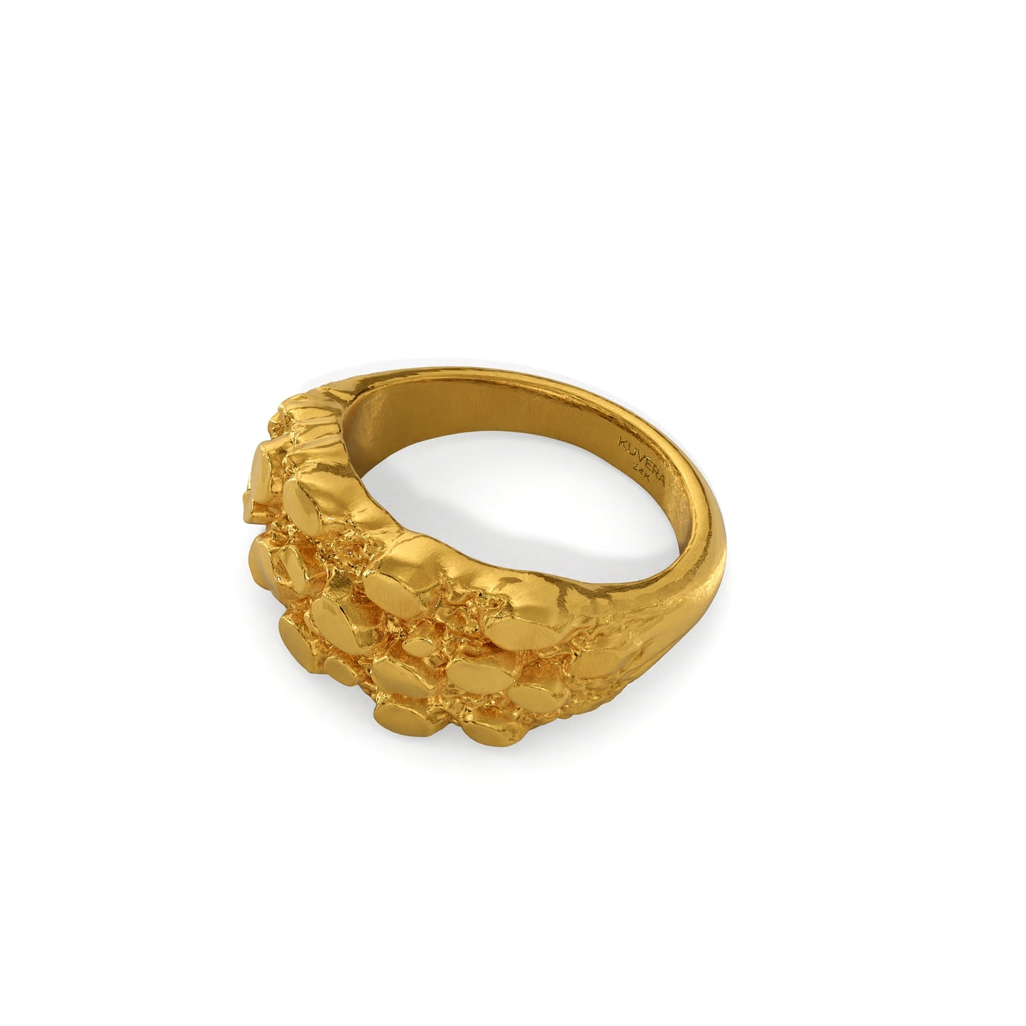 24k Gold Chunky Nugget Ring. Solid Yellow 9999 Gold Ring. Handmade Investment Jewelry. Recycle Gold Ring. Textured Rustic Band for Men Women