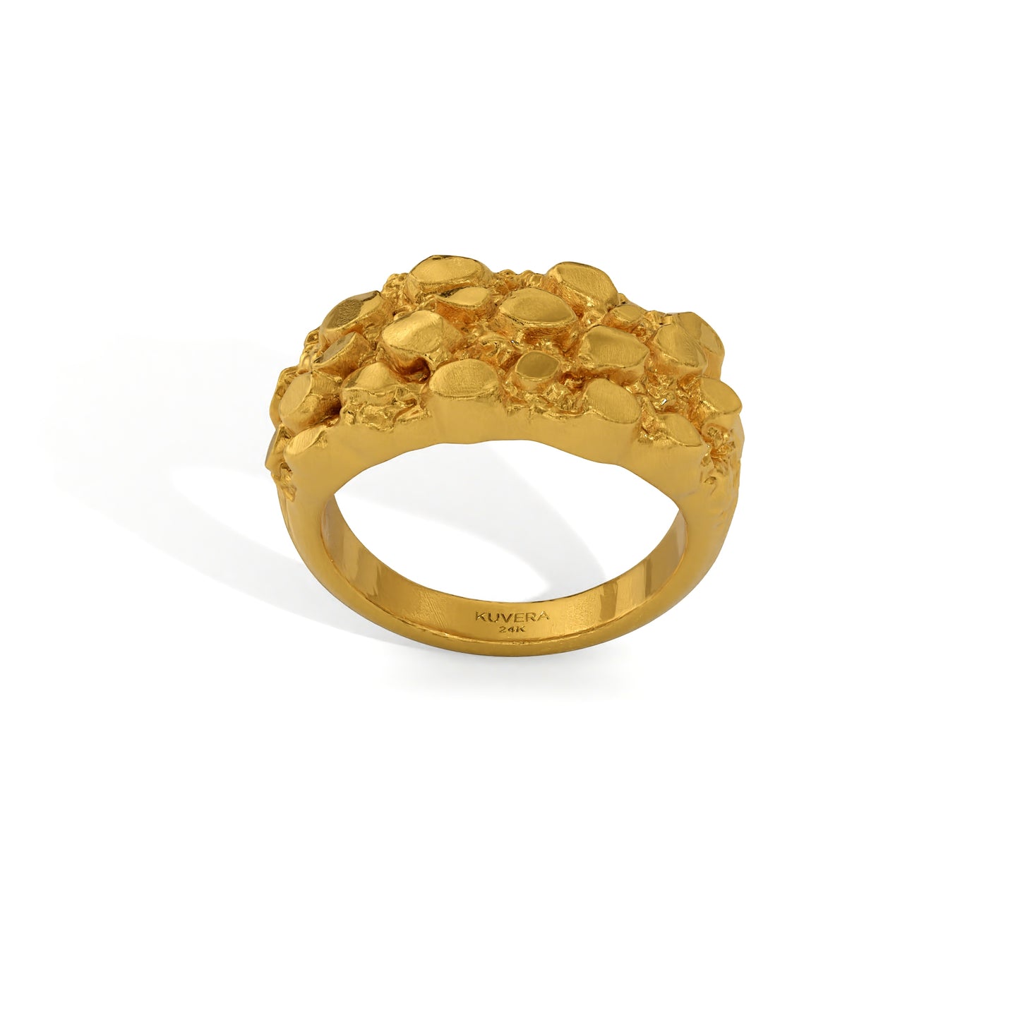 24k Gold Chunky Nugget Ring. Solid Yellow 9999 Gold Ring. Handmade Investment Jewelry. Recycle Gold Ring. Textured Rustic Band for Men Women