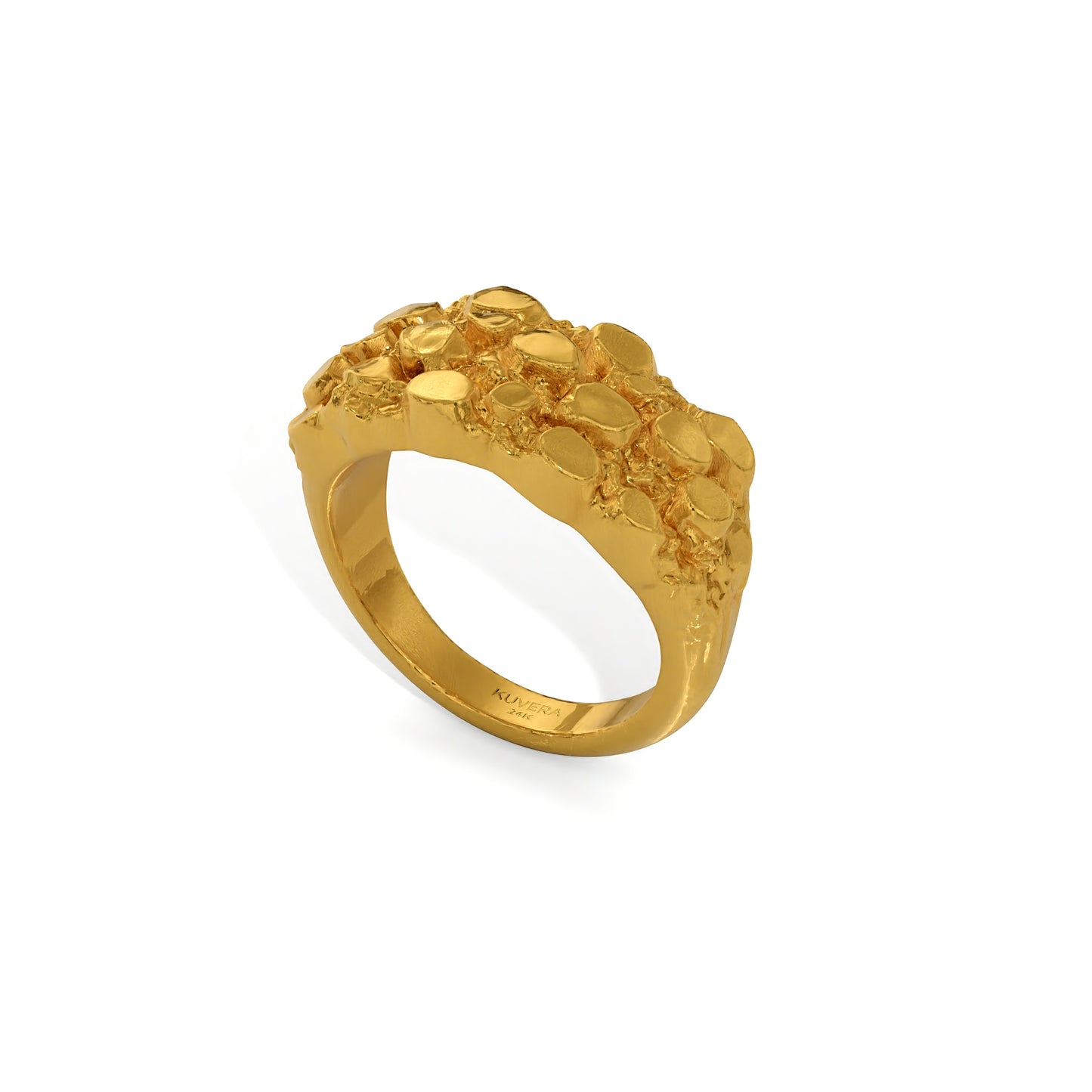 24k Gold Chunky Nugget Ring. Solid Yellow 9999 Gold Ring. Handmade Investment Jewelry. Recycle Gold Ring. Textured Rustic Band for Men Women