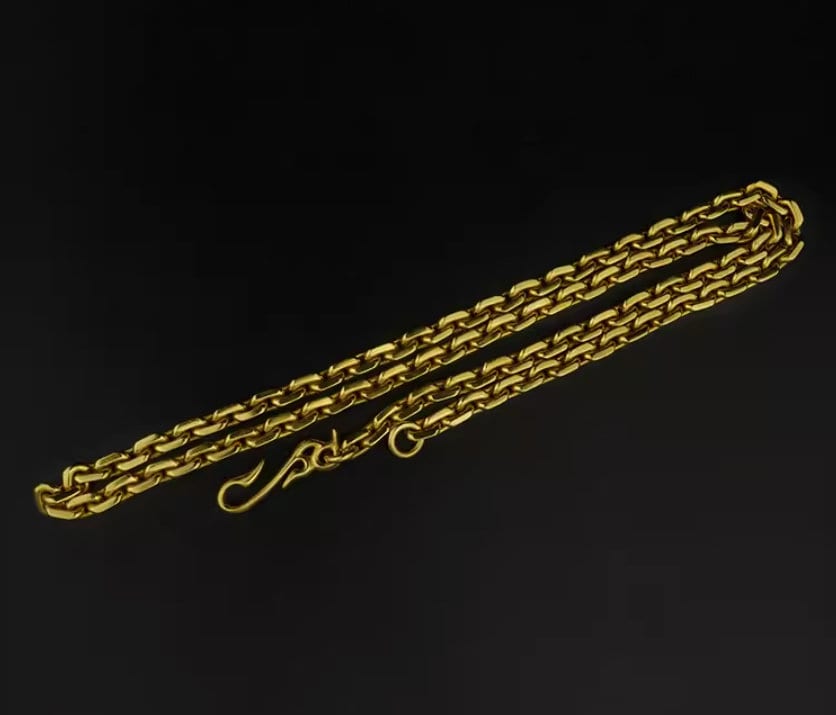 24K Solid Gold Chain Necklace - Pure Gold Anchor Chain Link Chain