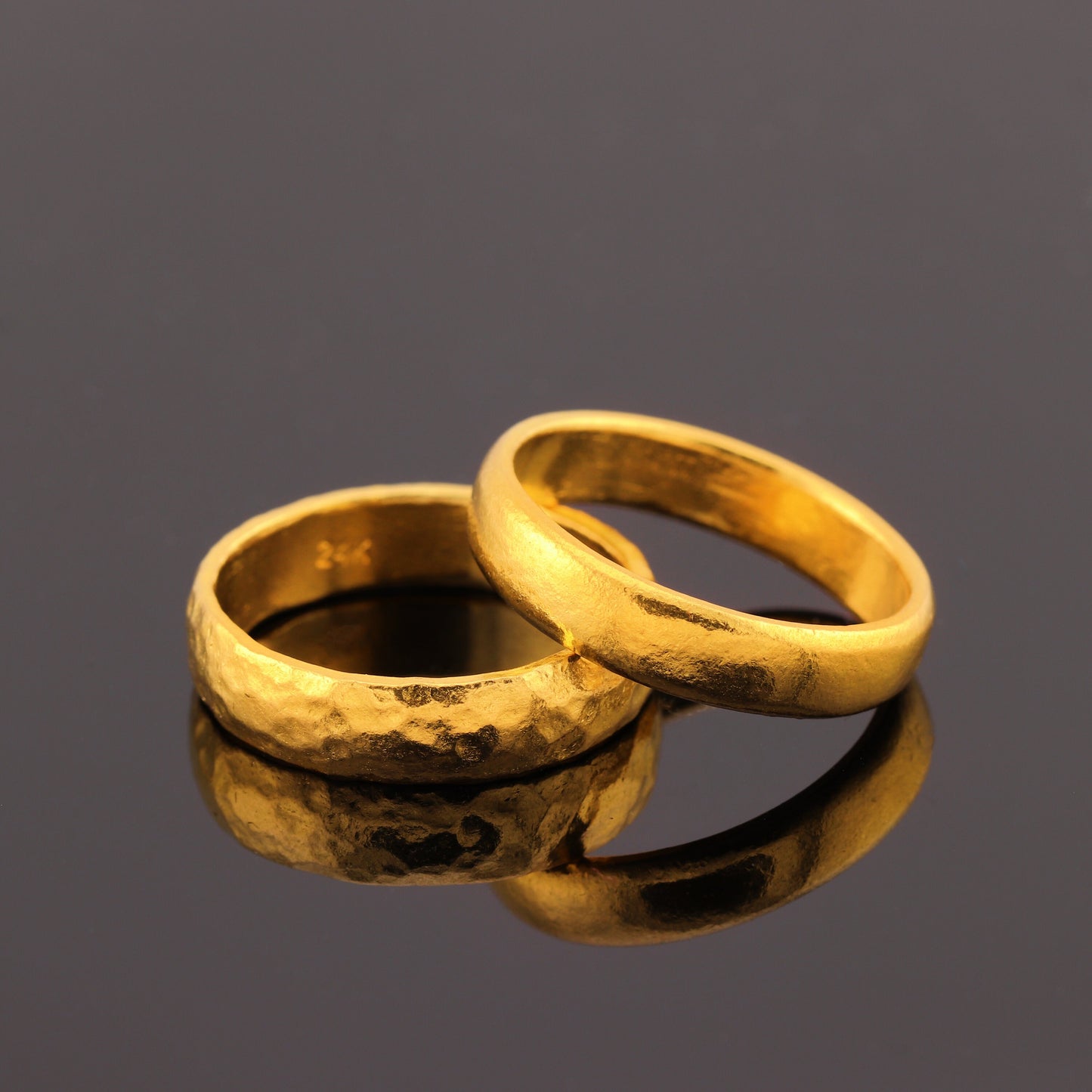 24K Solid Gold Band Ring - 4mm Band Ring - Pure Gold