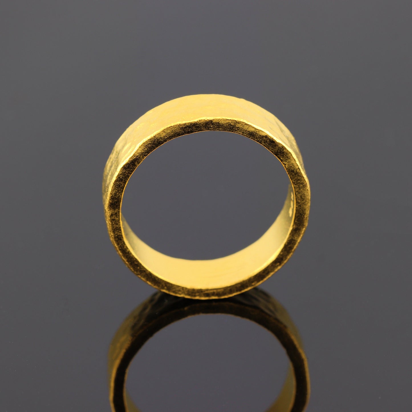 24K Solid Gold Band Ring - 6mm Band Ring