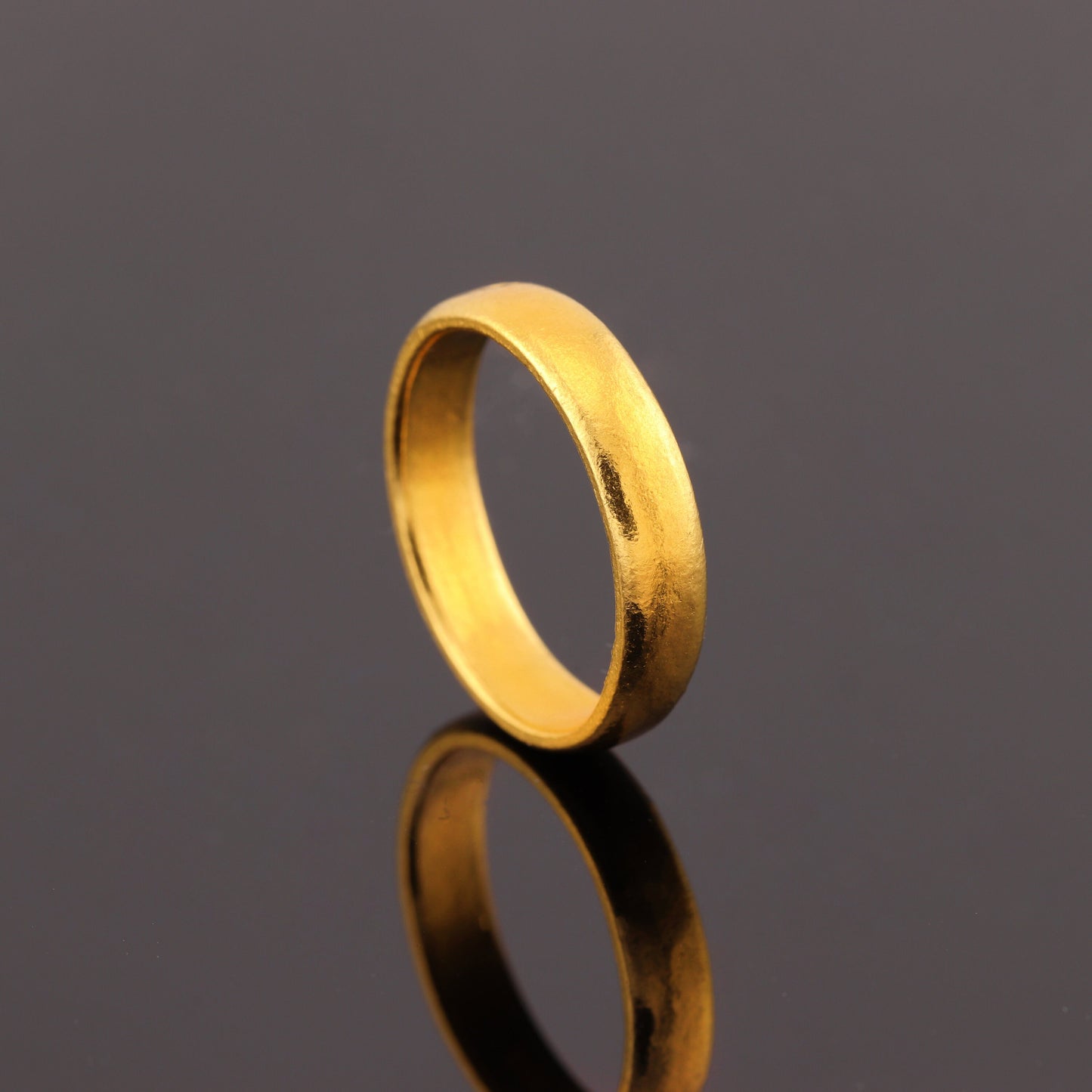 24K Solid Gold Band Ring - 4mm Band Ring - Pure Gold