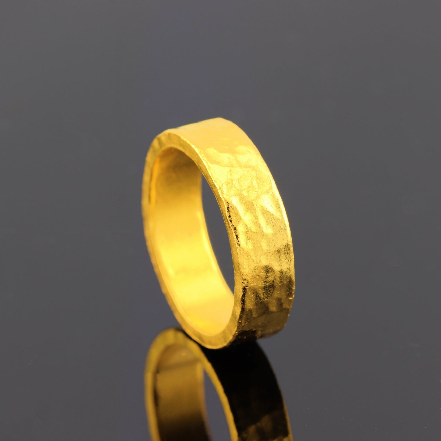 24K Solid Gold Band Ring - 6mm Band Ring