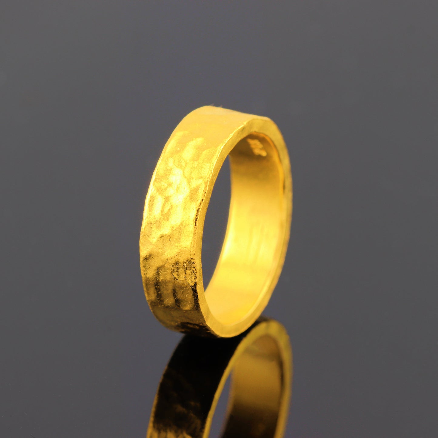 24K Solid Gold Band Ring - 6mm Band Ring