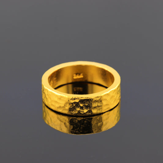 24K Solid Gold Band Ring - 6mm Band Ring