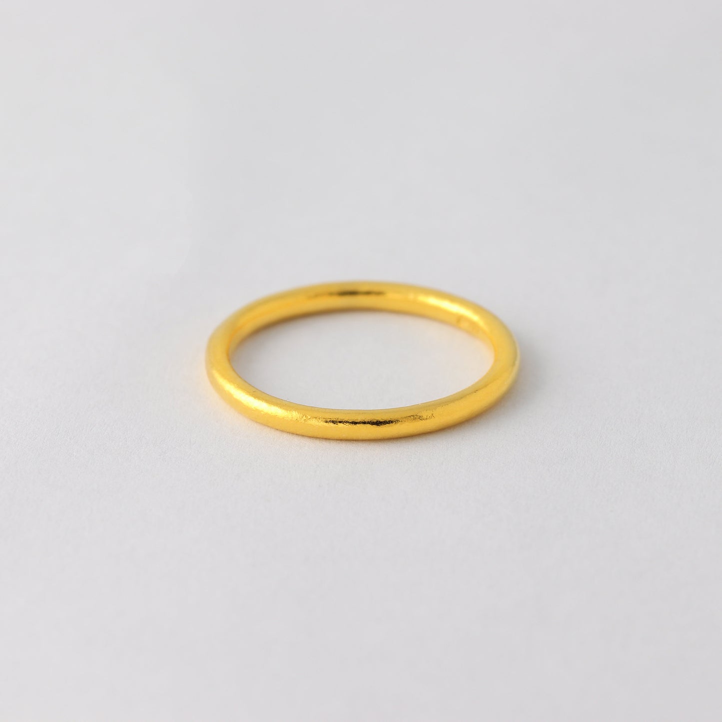 24K Solid Gold Band Ring - Pure Gold 2mm Stacking Ring