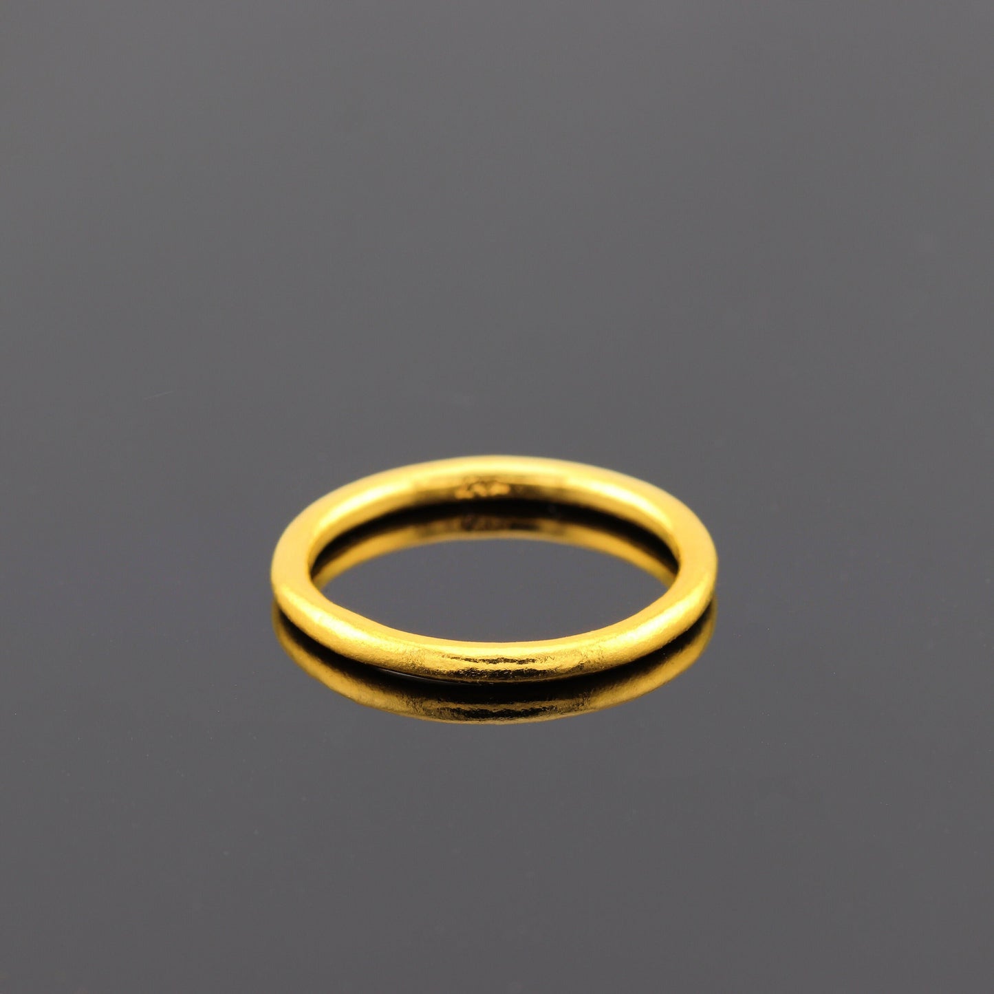 24K Solid Gold Band Ring - Pure Gold 2mm Stacking Ring