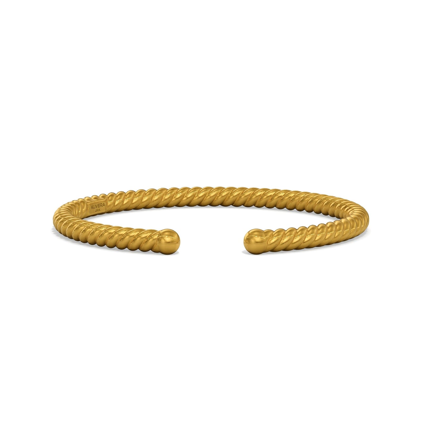 24K Solid Gold Spiral Cuff Bracelet. Handmade Pure Gold Cuff Sculpted Cable Bracelet for Men Women. 9999 Fine Gold Twisted Bangle Bracelet