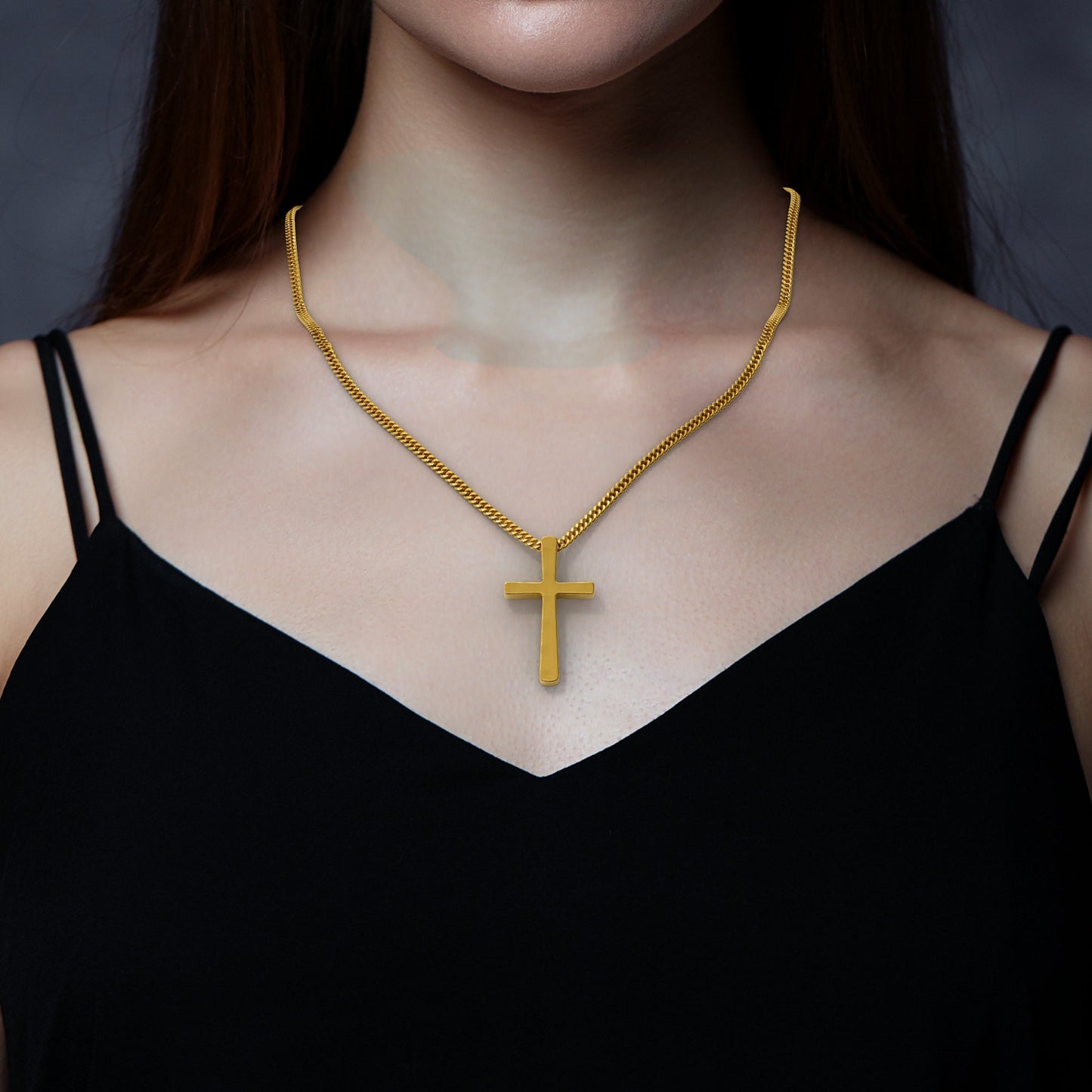 24K Solid Gold Cross Pendant. Pure Gold Thick Cross Necklace. Gold 9999 Fine Gold Cross Pendant. Handmade Gold Necklace Gift for Men Women