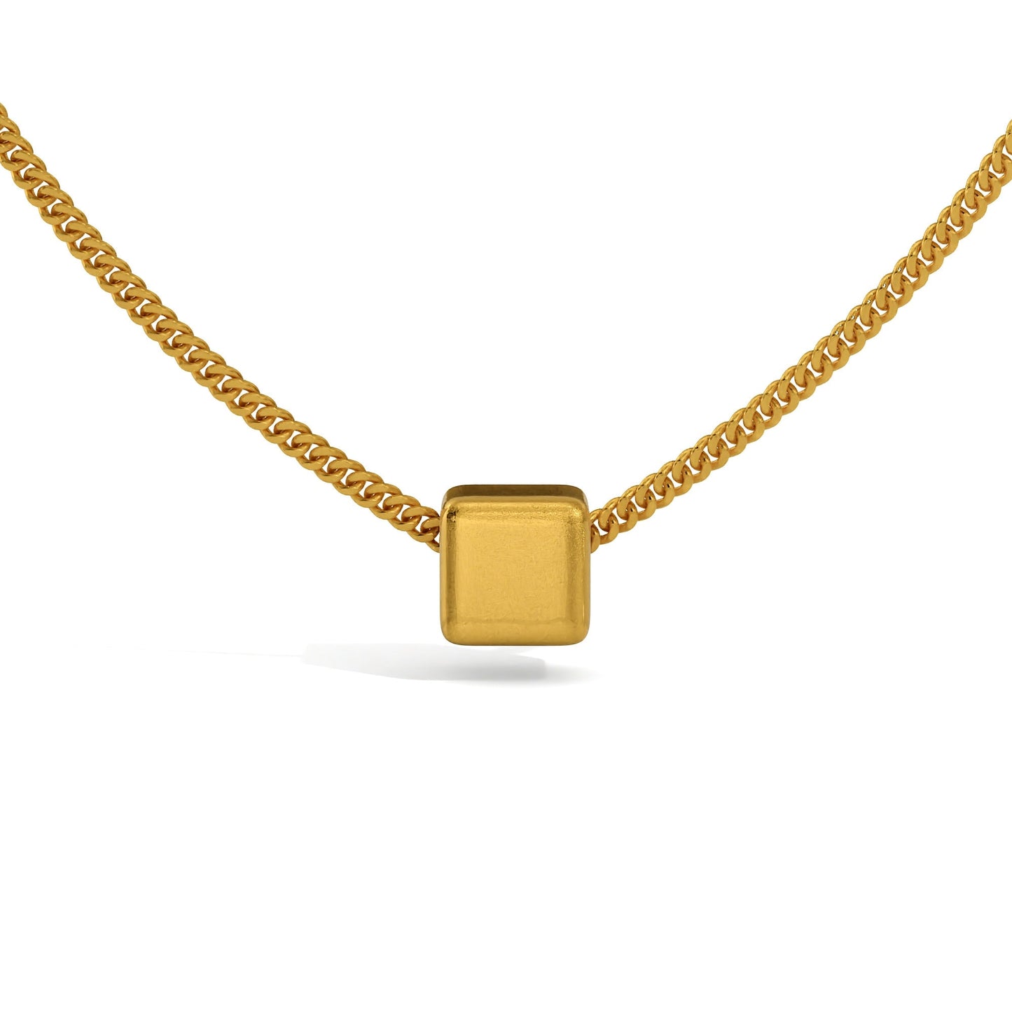 24K Solid Gold Cube Pendant. Pure Gold Cube Necklace. Gold 9999 Fine Gold Cube Pendant. Handmade Gold Geometric Necklace Gift for Men Women