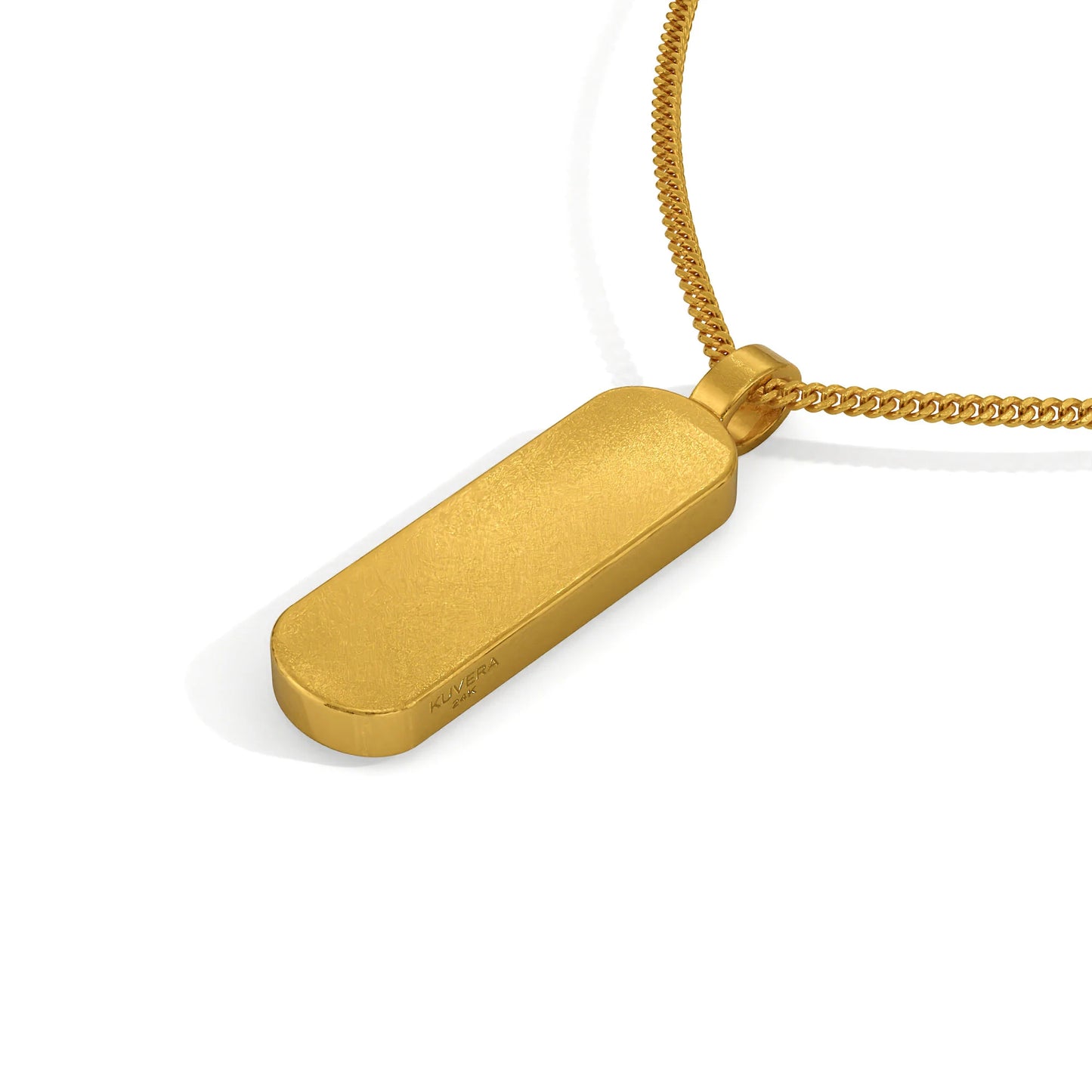 24K Solid Gold Rectangle Pendant. Pure Gold Tag Necklace. Gold 9999 Fine Gold Pendant. Handmade Gold Geometric Necklace Gift for Men Women