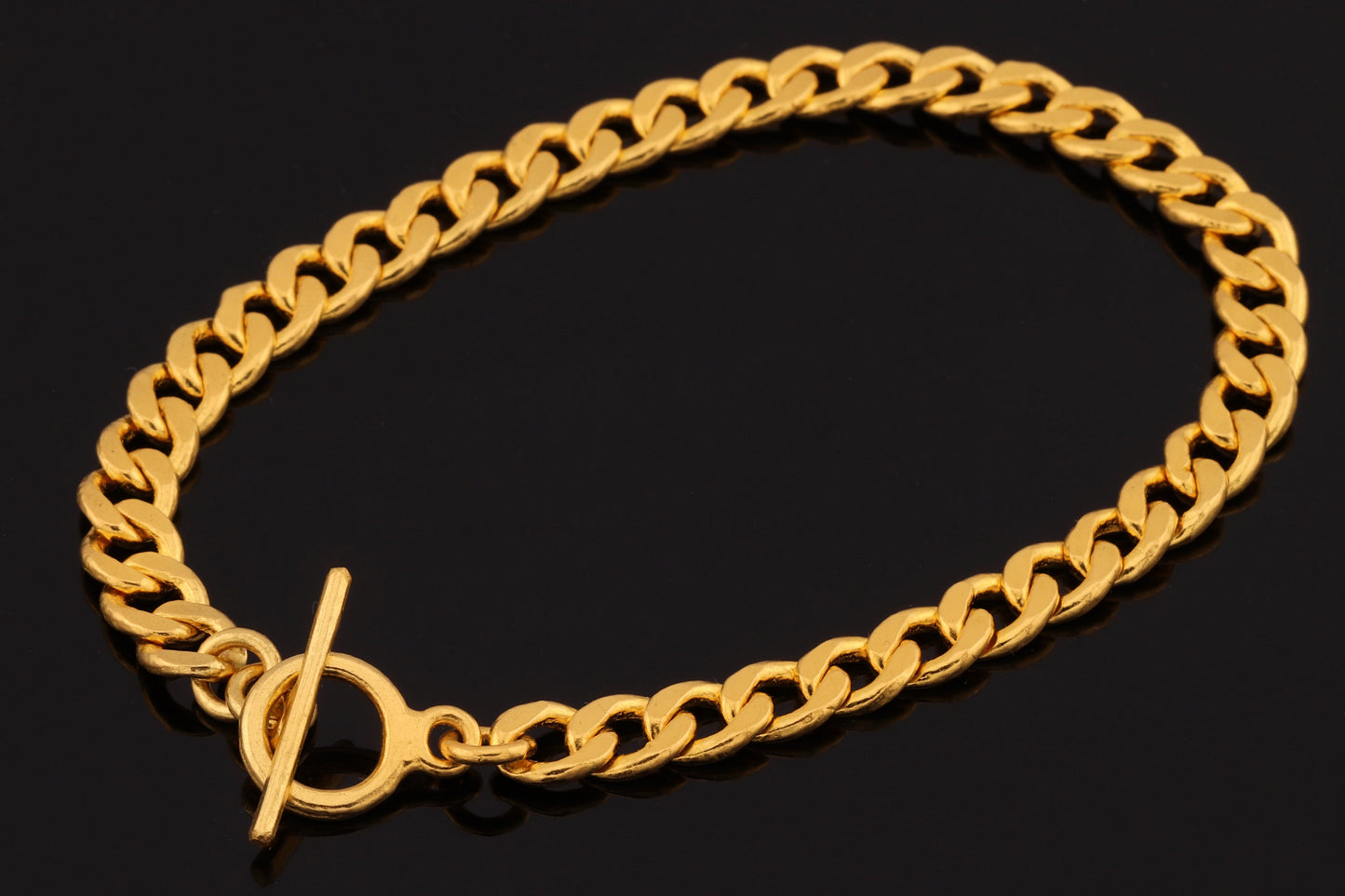 24k Solid Gold Curb Bracelet 7mm. Heavy Gold Cuban Chain Bracelet. Pure Gold Large Bracelet. 9999 Fine Gold Handmade Bullion Bracelet