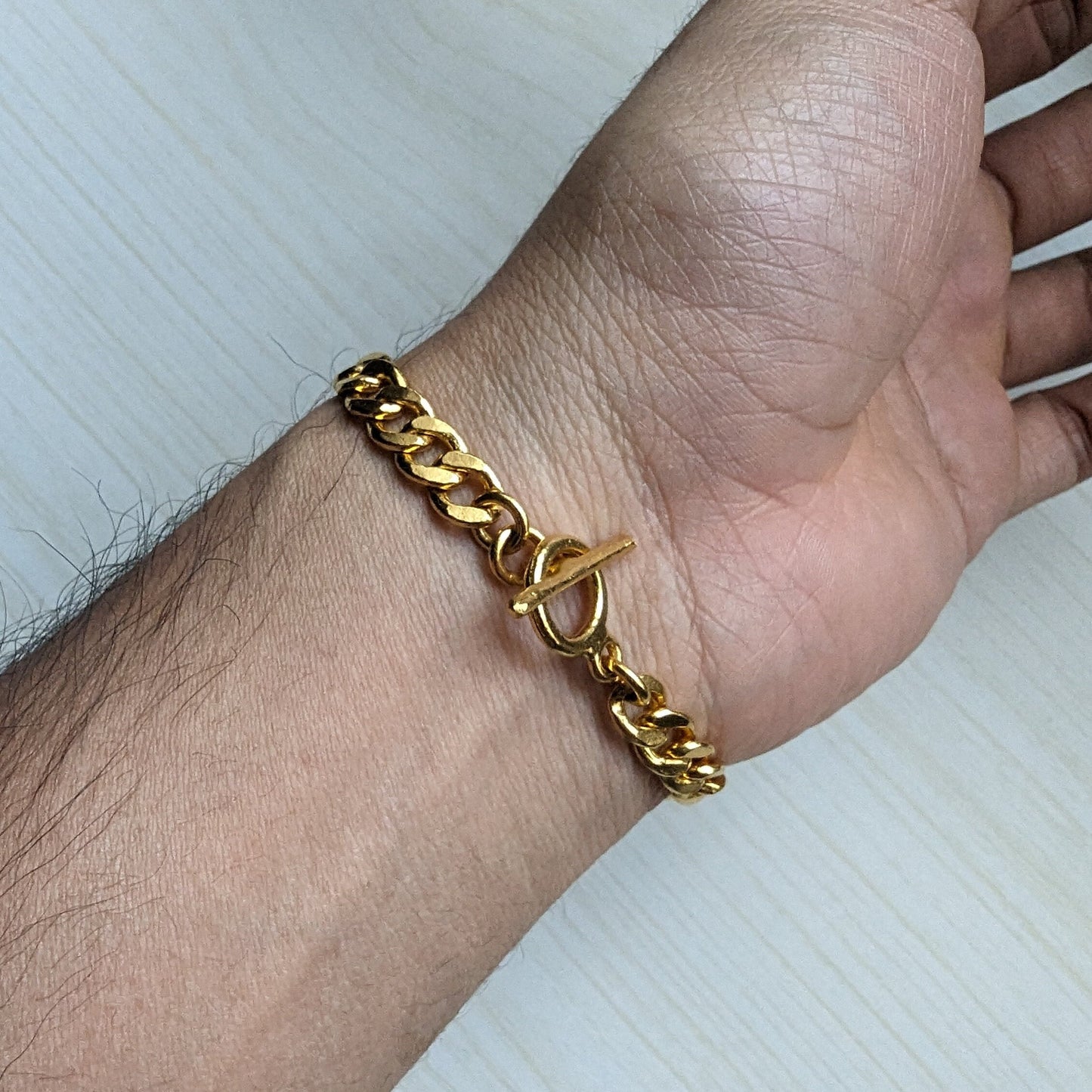 24k Solid Gold Curb Bracelet 7mm. Heavy Gold Cuban Chain Bracelet. Pure Gold Large Bracelet. 9999 Fine Gold Handmade Bullion Bracelet