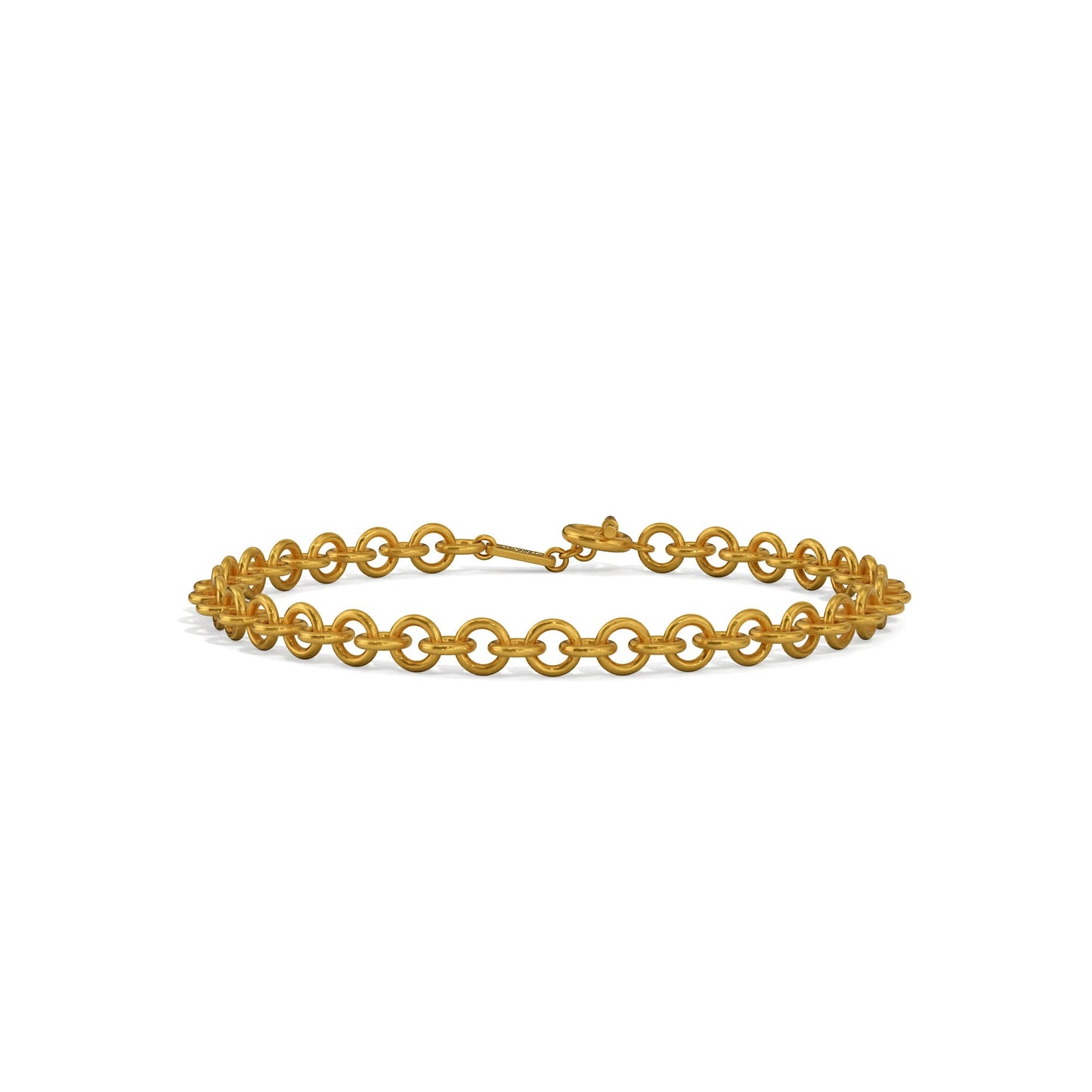 24K Solid Gold Rolo Link Chain Bracelet 5mm. Pure Gold Rolo Chain Bracelet for Men Women. 9999 Fine Gold Handmade Bullion Rolo Bracelet