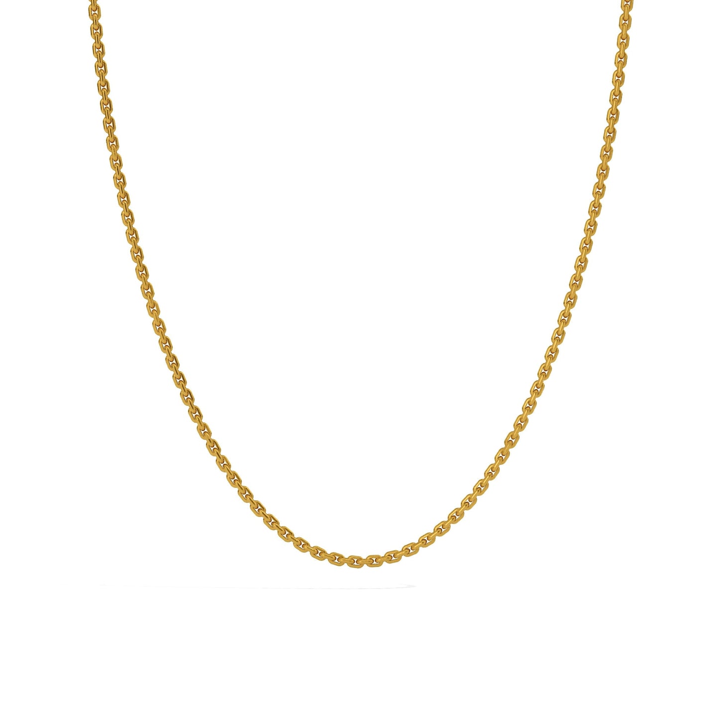 24k Solid Gold Chain Link 3mm. Pure Gold Link Chain Necklace. 9999 Fine Gold Chain. Minimal Gold Handmade Bhat Necklace Gift for Men Women