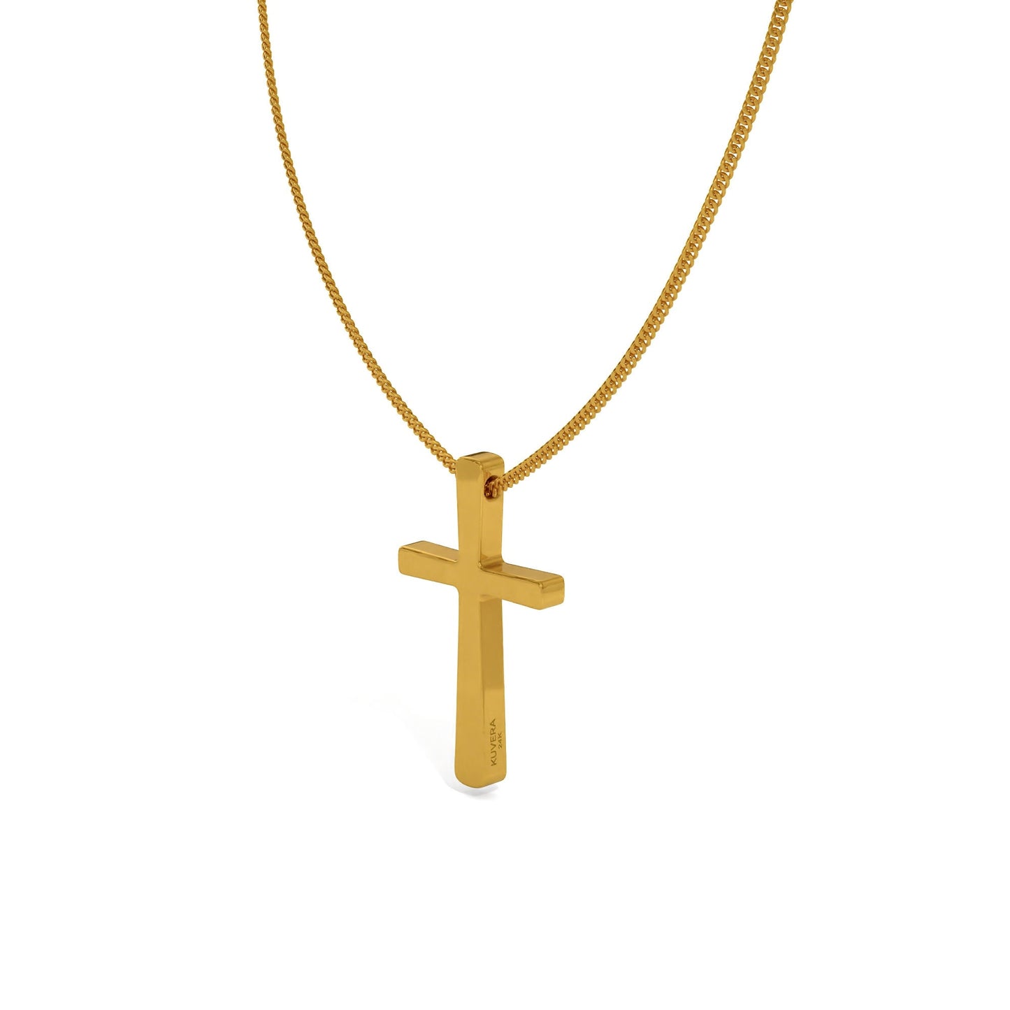 24K Solid Gold Cross Pendant. Pure Gold Thick Cross Necklace. Gold 9999 Fine Gold Cross Pendant. Handmade Gold Necklace Gift for Men Women