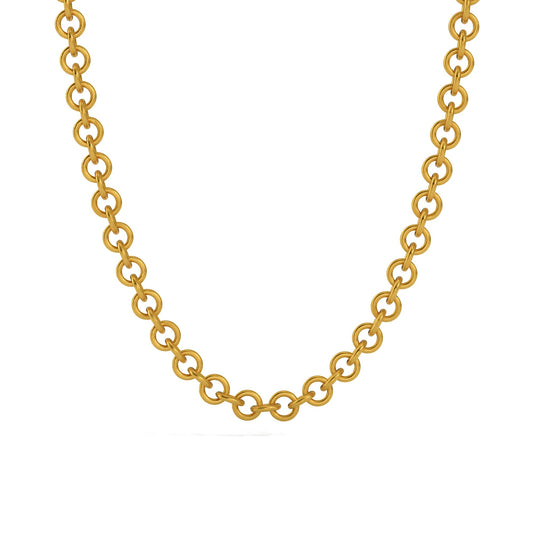 24k Solid Gold Rolo Chain Necklace 5MM. Pure Gold Rolo Chain Necklace. 9999 Fine Gold Chain. Gold Handmade Rolo Necklace Gift for Men Women