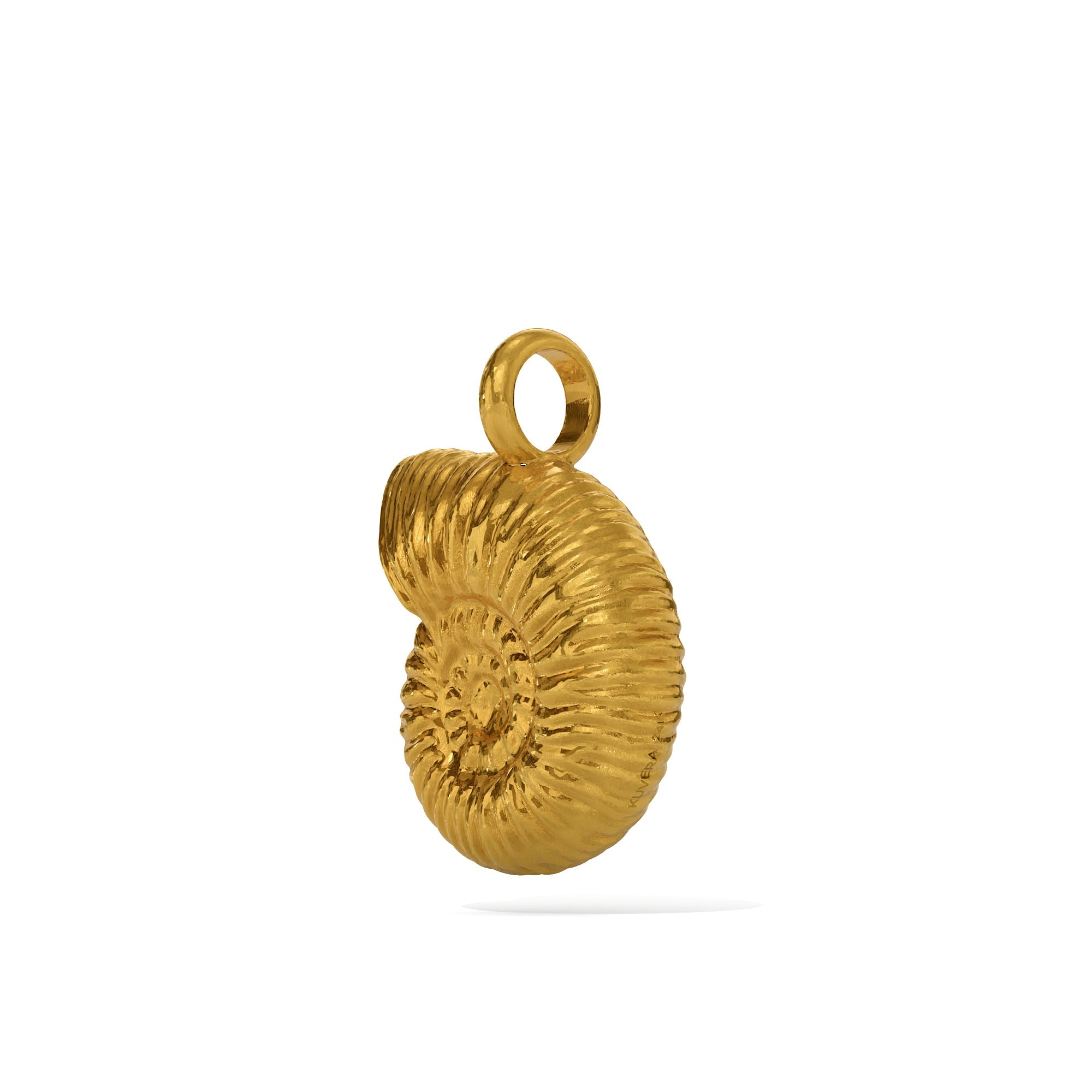 24K Solid Gold Seashell Pendant. Gold Ocean Shell Necklace. Pure Gold ...