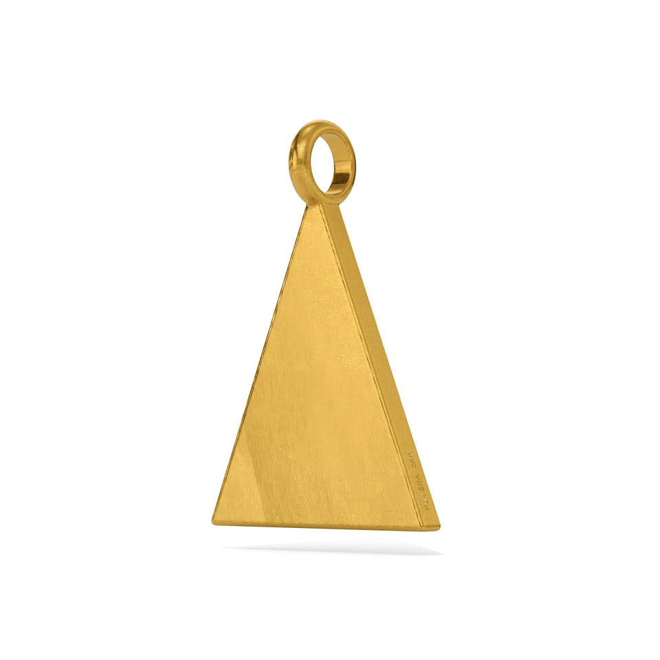 24K Solid Gold Triangle Pendant. Geometric Shape Gold Necklace. Pure ...