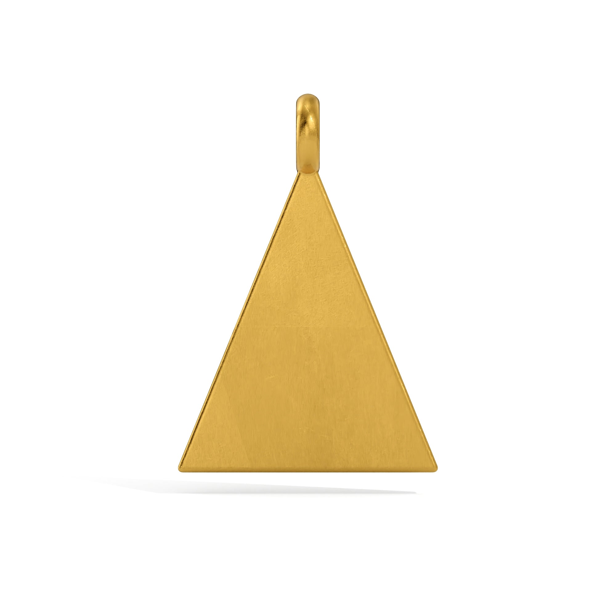 Gold Triangular Chain 24K Solid Gold Triangle Pendant. Geometric Shape Gold Necklace. Pure ...