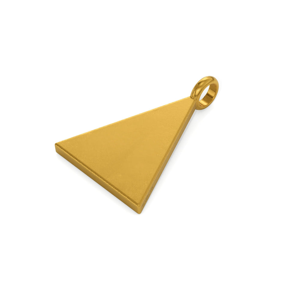 Triangular Pendants 24K Solid Gold Triangle Pendant. Geometric Shape Gold Necklace. Pure ...
